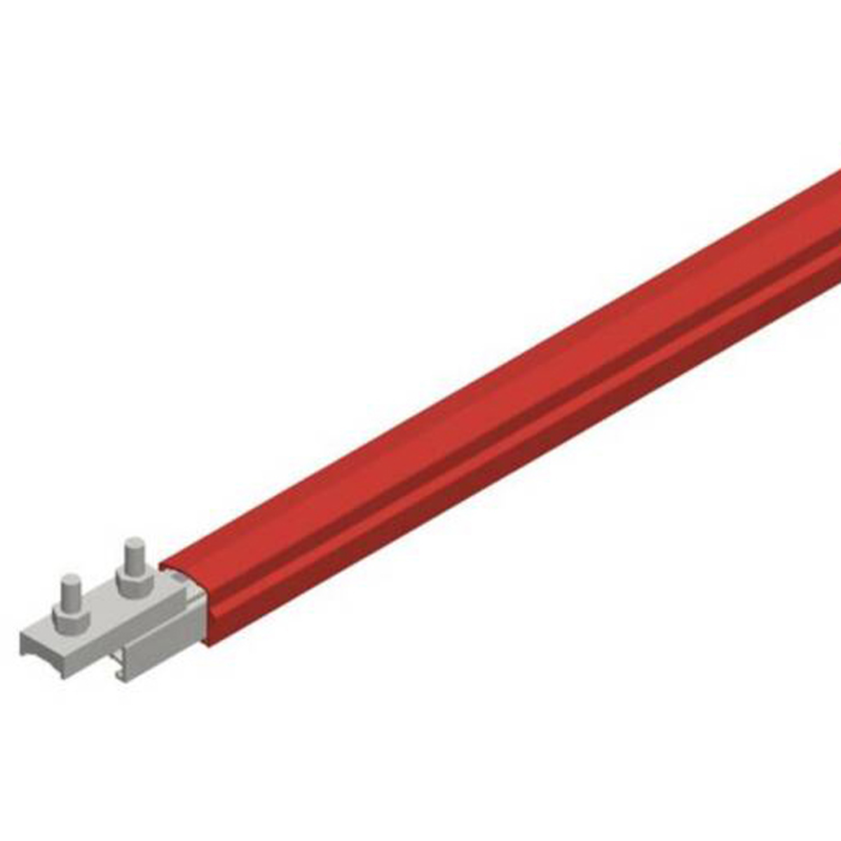 Conductix Safe-Lec 2 Conductor Bar 200 A AL/SS, Red Medium Heat Polycarbonate Cover, w/ Splice Joint, 4.5M