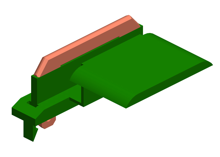 Safe-Lec 2 Collector Shoe and Holder, 50A/100A, Green With Deflector Conductix XA-399356