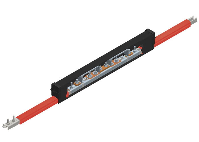Safe-Lec 2 Expansion Section, 200A AL/SS, Red Medium Heat Polycarbonate Cover, w/ Splice Joint, 4.5M Conductix XA-310609-J