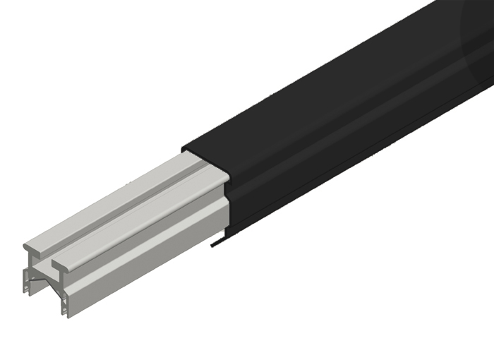 Conductix Hevi-Bar II Conductor Bar 700 A, Black UV Resistant PVC Cover, 30 FT Length