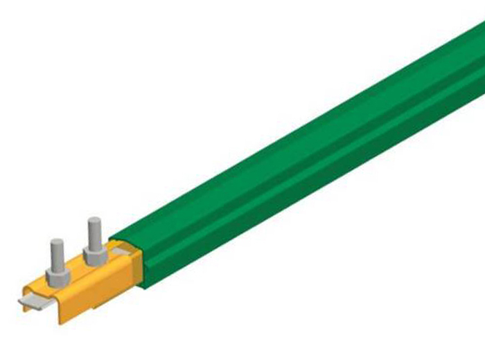 Safe-Lec 2 Conductor Bar 400A Copper, Green PVC Cover, w/ Splice Joint, 4.5M Conductix XA-310502-J