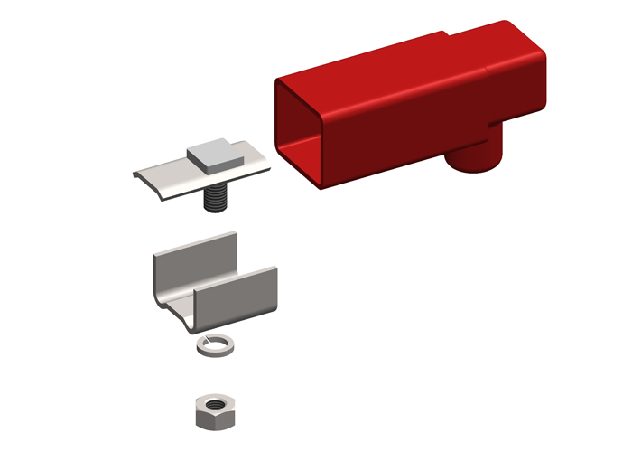 Conductix Safe-Lec 2 End Cap For Galvanized Steel or Copper Bar, Stainless Steel Hardware