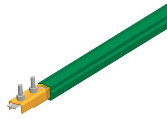 Conductix Safe-Lec 2 Conductor Bar 250 A Copper, Green PVC Cover, w/ Splice Joint, 4.5M