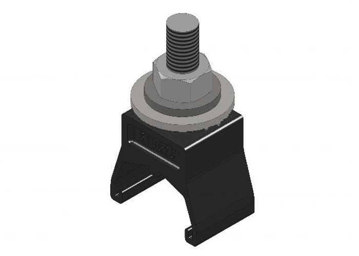 Conductix Safe-Lec 2 Hanger Clamp, 1-Pole, Standard Heat, Black Acetyl