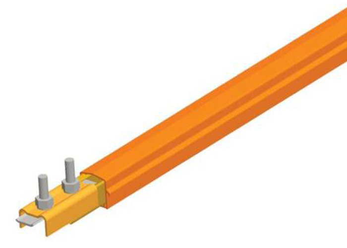 Safe-Lec 2 Conductor Bar 400A Copper, Orange PVC Cover, w/ Splice Joint, 4.5M Conductix XA-310501-J