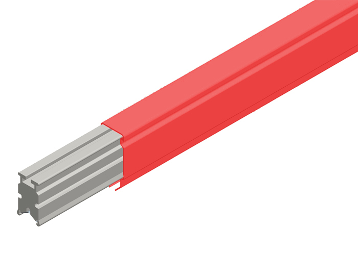 Hevi-Bar II Conductor Bar 1500A, Red Med Heat Polycarbonate Cover, 10FT Length Conductix XA-39296K