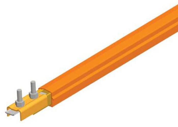 Safe-Lec 2 Conductor Bar 250A Copper, Orange PVC Cover, w/ Splice Joint, 4.5 Conductix XA-310401-J