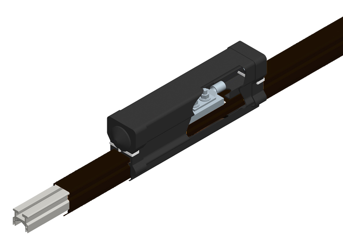 Hevi-Bar II, Power Feed, 700A, Black Std Heat UV Resistant PVC Cover, 500 MCM Conductix XA-38117
