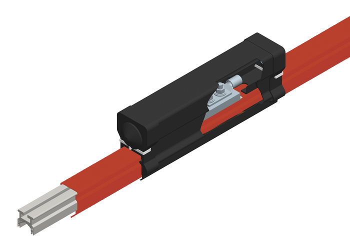 Hevi-Bar II, Power Feed, 1000A, Red Med Heat Polycarbonate Cover, 500 MCM Conductix XA-38184D