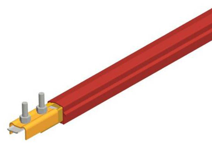 Conductix Safe-Lec 2 Conductor Bar 250 A Copper, Red Medium Heat Polycarbonate Cover, w/ Splice Joint, 4.5M