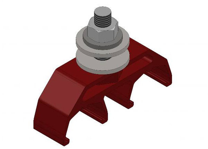 Safe-Lec 2 Hanger Clamp, 2-Pole, Medium Heat, Red Polycarbonate Conductix XA-310899