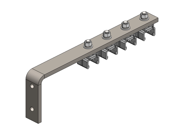 Hevi-Bar II, Bracket, Web, Plated, w/4 Standard Polycarbonate Hangers (for 700-1500A Bar), 19.25 inch L Conductix XA-39923