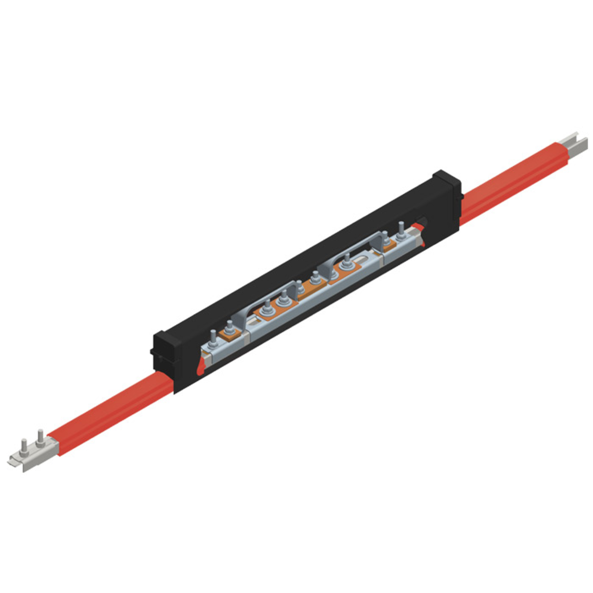 Conductix Safe-Lec 2 Expansion Section, 125 A Galv, Red Medium Heat Polycarbonate Cover, w/ Splice Joint, 4.5M