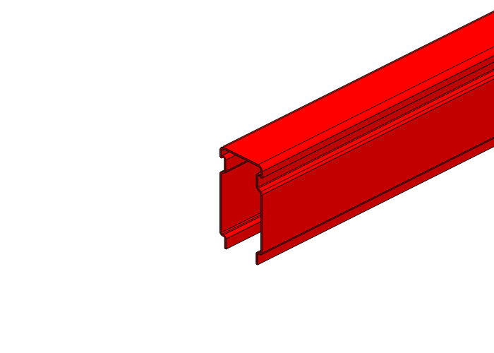Hevi-Bar II Conductor Bar Cover 1500A, Red Med Heat Polycarbonate, 29FT Length Conductix XA-39295