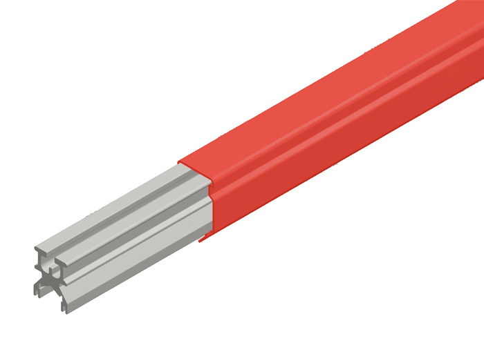 Hevi-Bar II Conductor Bar 1000A, Red Med Heat Polycarbonate Cover, 30FT Length Conductix XA-31991