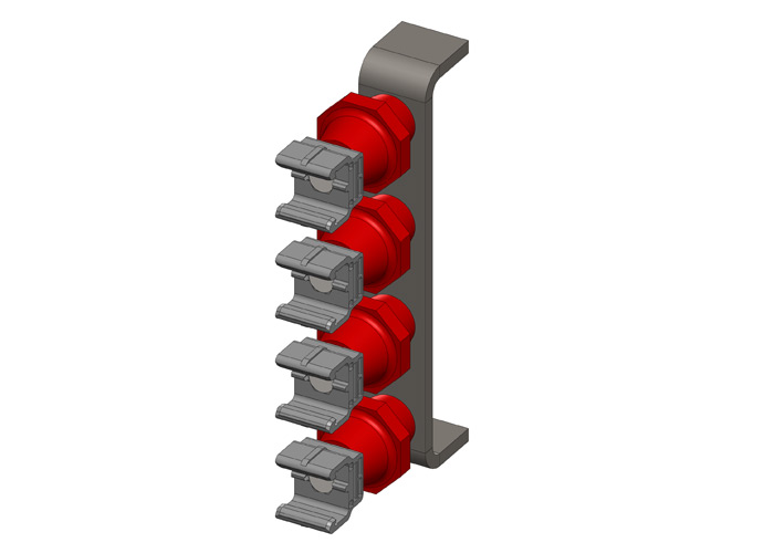 Hevi-Bar II, Bracket, Web, Lateral Mount, w/4 Stainless Steel Cross-bolt Hangers, with Insulators (for 700-1500A Bar) Conductix XA-51876D