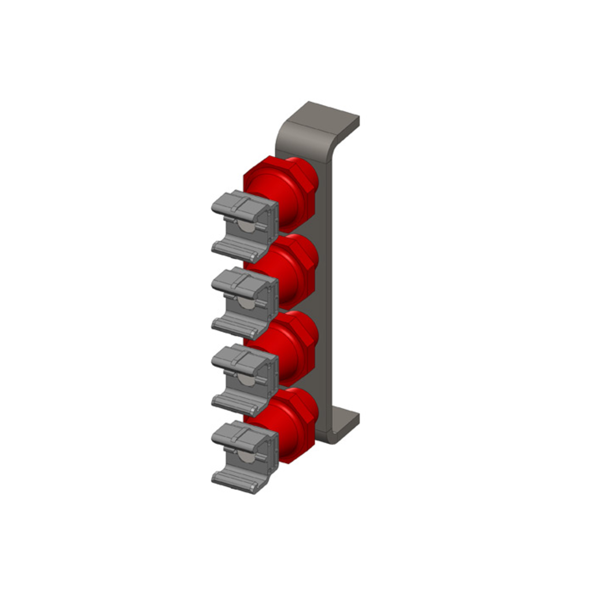 Conductix Hevi-Bar II, Bracket, Web, Lateral Mount, w/4 Stainless Steel Cross-bolt Hangers, with Insulators (for 700-1500 A Bar)
