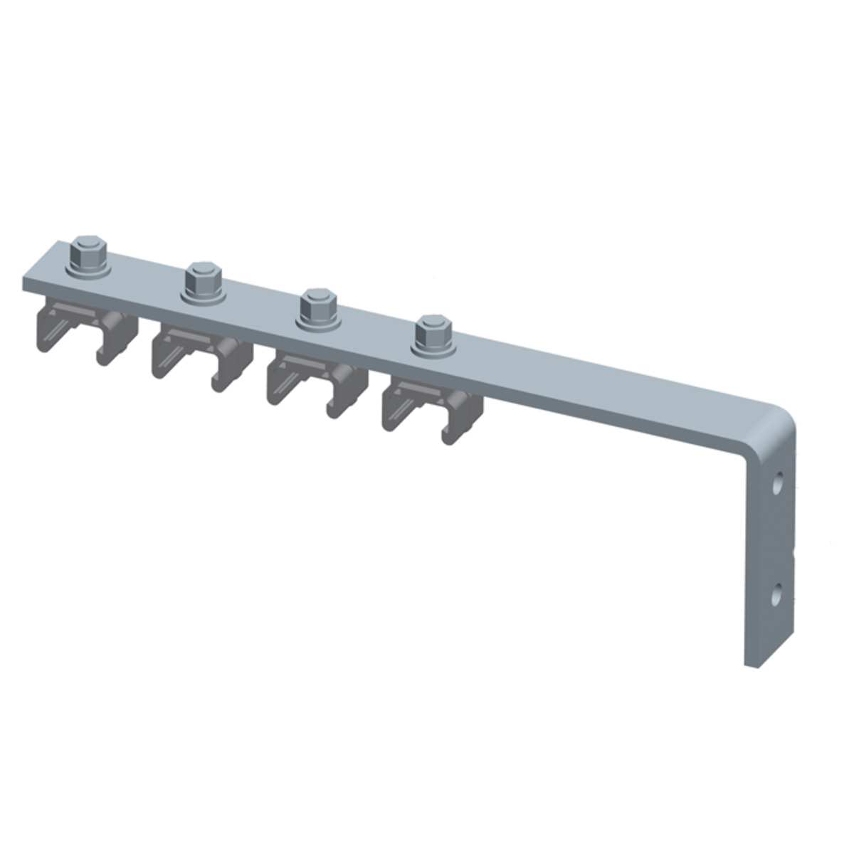Conductix Hevi-Bar II, Bracket, Web, Plated, w/4 Polycarbonate Hangers (for 500 A Bar Only), 16.25 inch L