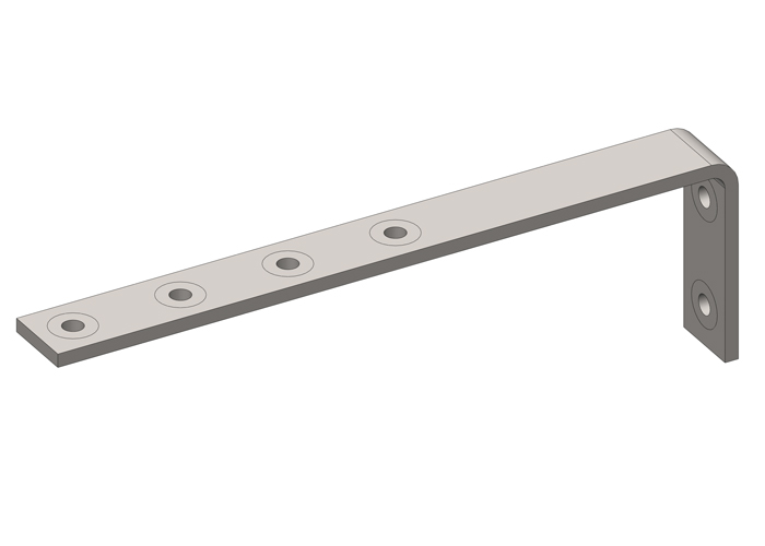 Conductix Hevi-Bar II, Bracket, Web, Stainless Steel, For 4 Conductor Bars, 19.25 inch L
