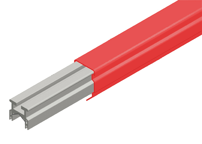 Hevi-Bar II Conductor Bar 700A, Red Med Heat Polycarbonate Cover, 30FT Length Conductix XA-50733