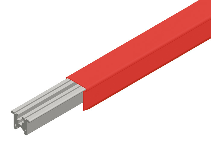 Hevi-Bar II Conductor Bar 500A, Red Med Heat Polycarbonate Cover, 30FT Length Conductix XA-32496