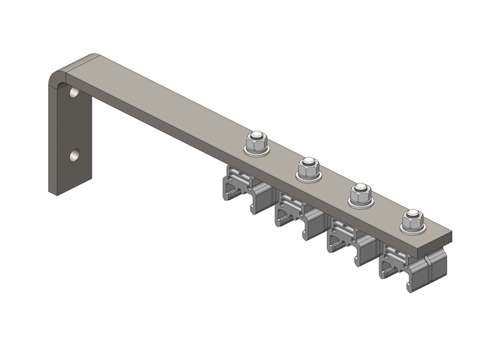 Hevi-Bar II, Bracket, Web, Plated, w/4 Polycarbonate Hangers (for 500A Bar Only), 21.25 inch L Conductix XA-38268