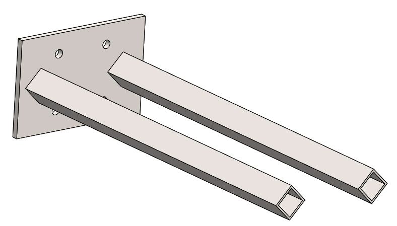 Safe-Lec 2 Collector Mounting Bar, Double-Post, 1.0 inch (25 mm) sq, 15.75 inch Length Conductix XA-37863