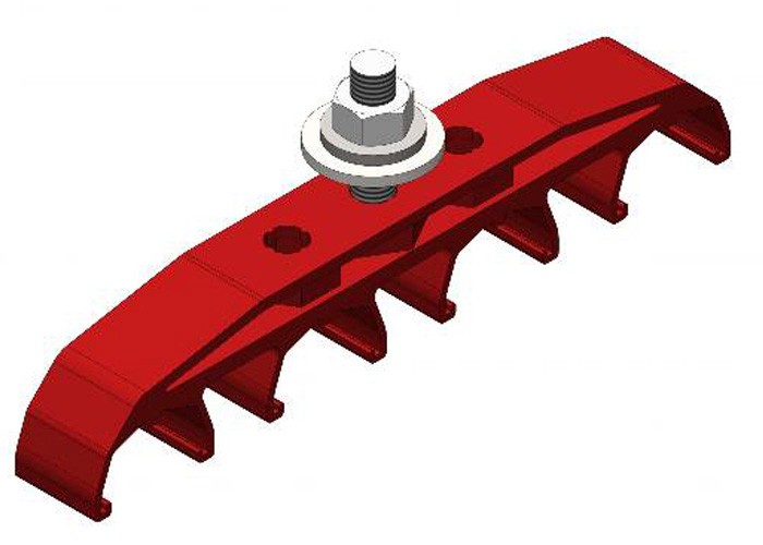 Safe-Lec 2 Hanger Clamp, 4-Pole, Medium Heat, Red Polycarbonate Conductix XA-310857