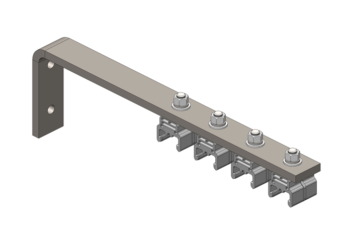Hevi-Bar II, Bracket, Web, Plated, w/4 Polycarbonate Hangers, w/Insulators (for 500A Bar Only), 21.25 inch L Conductix XA-38268B