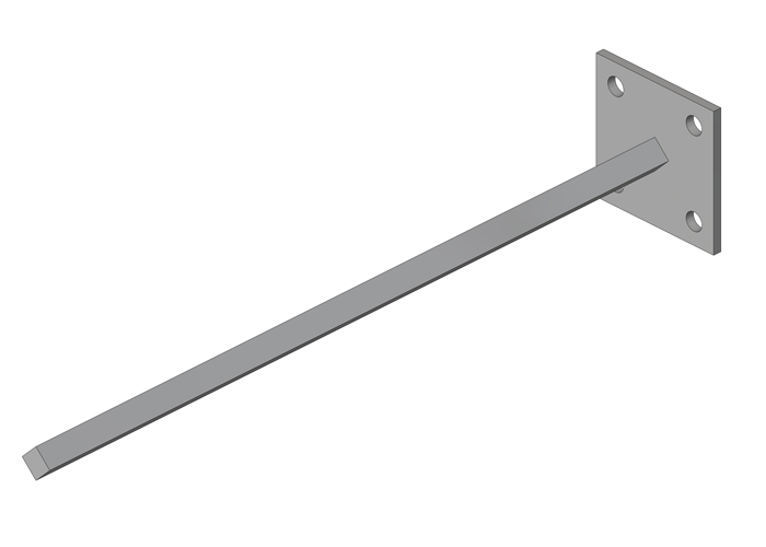 Safe-Lec 2 Collector Mounting Bar, Single-Post, 0.5 inch (13 mm) sq, 16 inch Length Conductix XA-39618