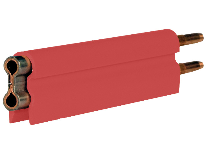 8-Bar Conductor Bar, 250A, Copper / Stainless Clad, Red Medium Heat Cover, 10FT Length Conductix XA-11023