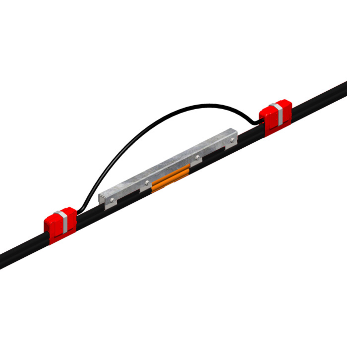 Conductix 8-Bar Expansion Section, 90 A, Galvanized Steel, Black UV Resistant PVC Cover, 10 FT Length