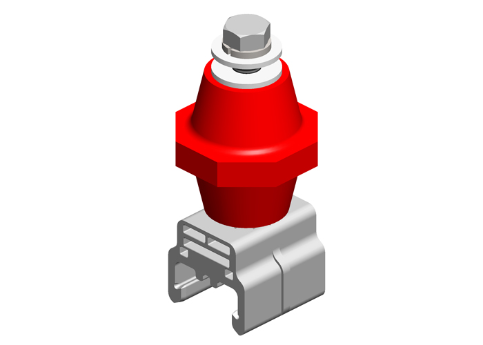 Conductix Hevi-Bar II, Hanger, 500 A, Snap-in Polycarbonate, with Red Polycarbonate Insulator