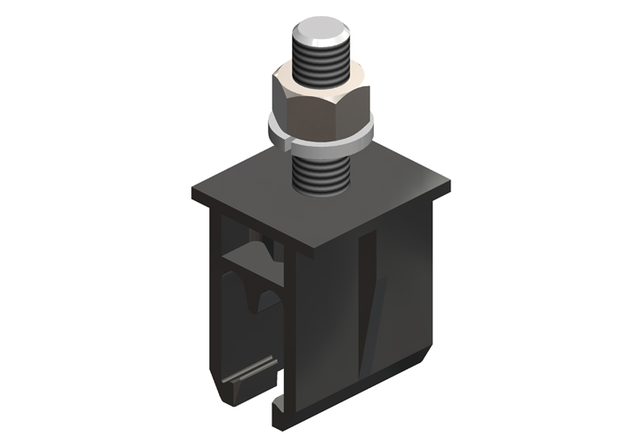 8-Bar, Hanger Clamp, Black Polycarbonate, w/o Insulator, Stainless Steel Hdwe Conductix XA-23370