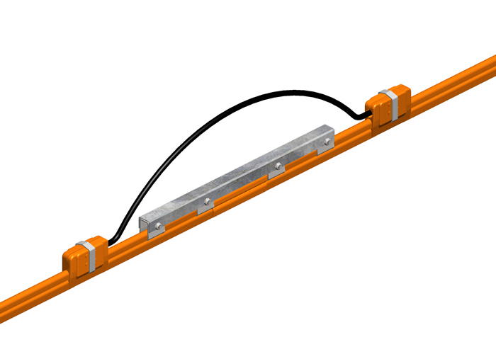 8-Bar Expansion Section, 90A, Galvanized Steel, Orange PVC Cover, 10FT Length Conductix XA-22140