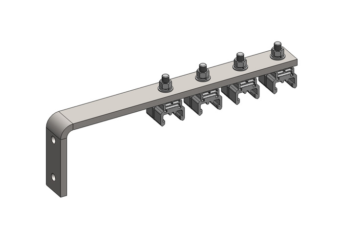 Hevi-Bar II, Bracket, Web, Stainless Steel, w/4 Standard Polycarbonate Hangers (for 500A Bar Only), 19.25 inch L Conductix XA-51786