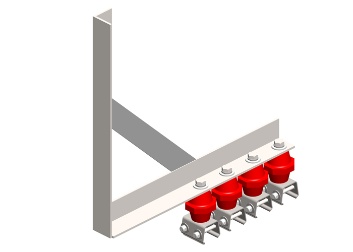 Hevi-Bar II, Bracket, Web, Braced, w/4 Polycarbonate Hangers (for 700-1500A Bar) Conductix XA-25691