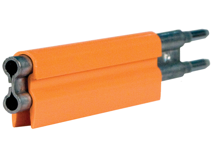 8-Bar Conductor Bar, 110A, Galvanized Steel, Dark Orange High Heat Cover, 10FT Length Conductix XA-11038