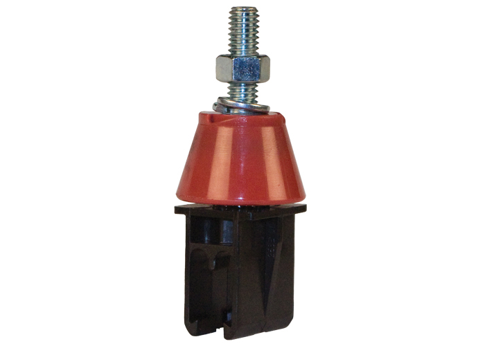Conductix 8-Bar, Hanger Clamp, Black Polycarbonate, w/o Insulator, Stainless Steel Hdwe