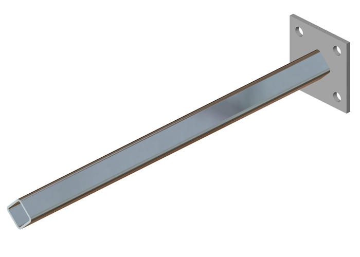 Conductix Collector Mounting Bar, Single Post, 1.0 inch sq, 24 inch L