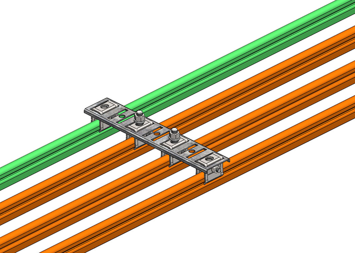 Conductix 8-Bar, Gang Bracket, for Four Cross-Bolt Hangers