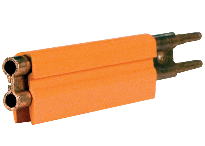 8-Bar Conductor Bar, 350A, Copper / Rolled, Orange PVC Cover, 5FT Length Conductix XA-11013