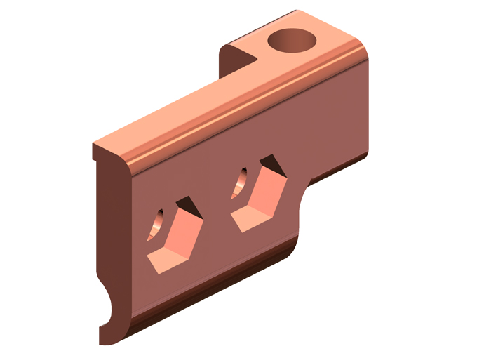 8-Bar, Power Feed Component, Clip Half, Machined Copper Conductix XA-11619