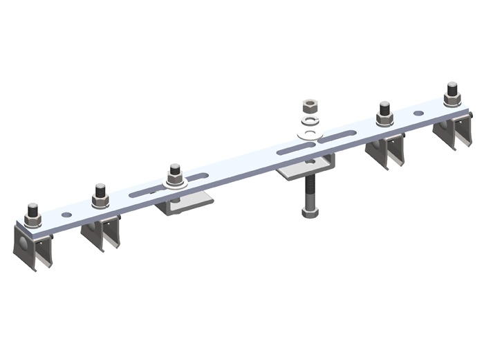 8-Bar, Bracket, Flange, with Hanger Clamps, Steel Cross-Bolt, 2+2, 19 3/8 inch L Conductix XA-51868