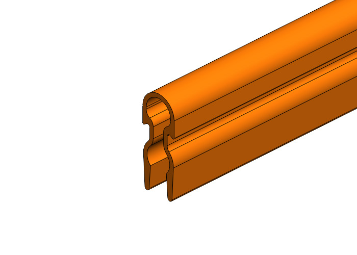 Conductix 8-Bar Conductor Bar Cover, Orange PVC, 9 FT x 10.5inch