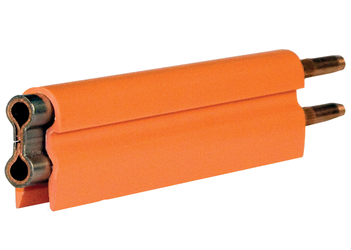 8-Bar Conductor Bar, 250A, Copper / Stainless Clad, Orange PVC Cover, 10FT Length Conductix XA-11004