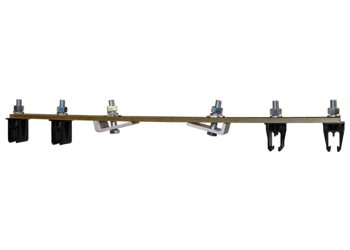 8-Bar, Bracket, Web, with Hanger Clamps, 4 Steel Cross-Bolt, w/Insulators, 3 inch OC, 15.75 inch L Conductix XA-29534