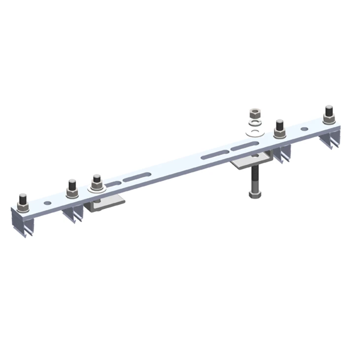 Conductix 8-Bar, Bracket, Flange, with Hanger Clamps, Steel Snap-in, 2+2, 19 3/8 inch L