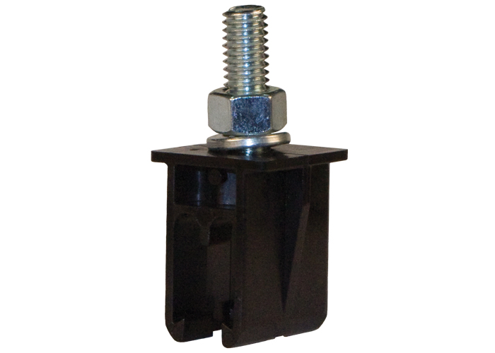 Conductix 8-Bar, Hanger Clamp, Black Polycarbonate, w/o Insulator, Plated Hardware