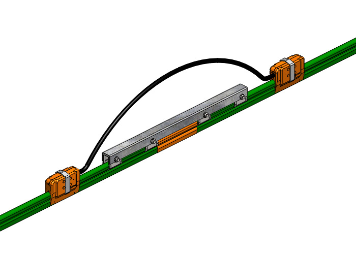 8-Bar Expansion Section, 90A, Galv Steel, Green PVC Cover, 10FT Length Conductix XA-22140G